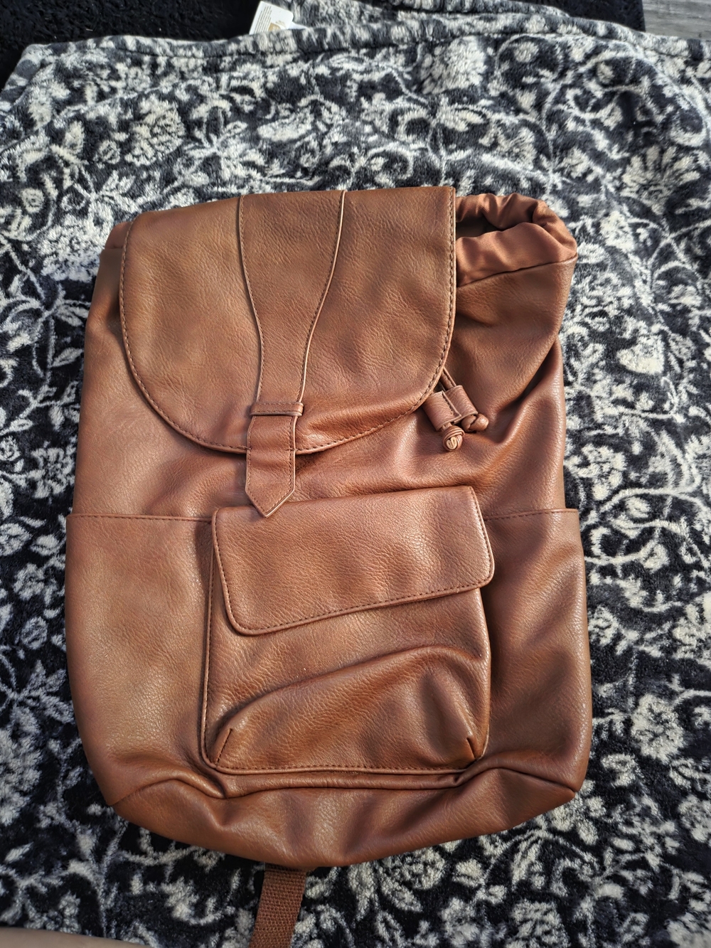 Universal Thread Brown Faux-Leather Backpack